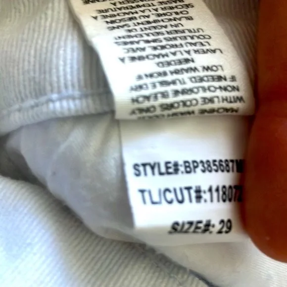 BP Nordstrom Raw Hem Skinny Size 29 High-Rise‎ Stretch White Distressed Jeans - Picture 6 of 10